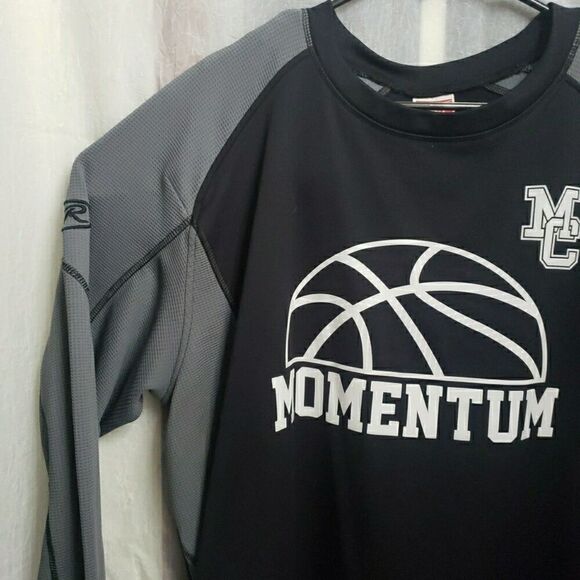 Rawlings Jersey MC Momentum Black Gray Long Sleeves Men's Size XL - Picture 8 of 11